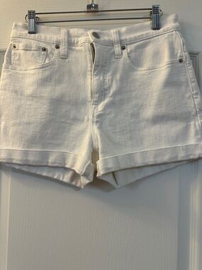 J. Crew Factory White Cuffed Denim Shorts
